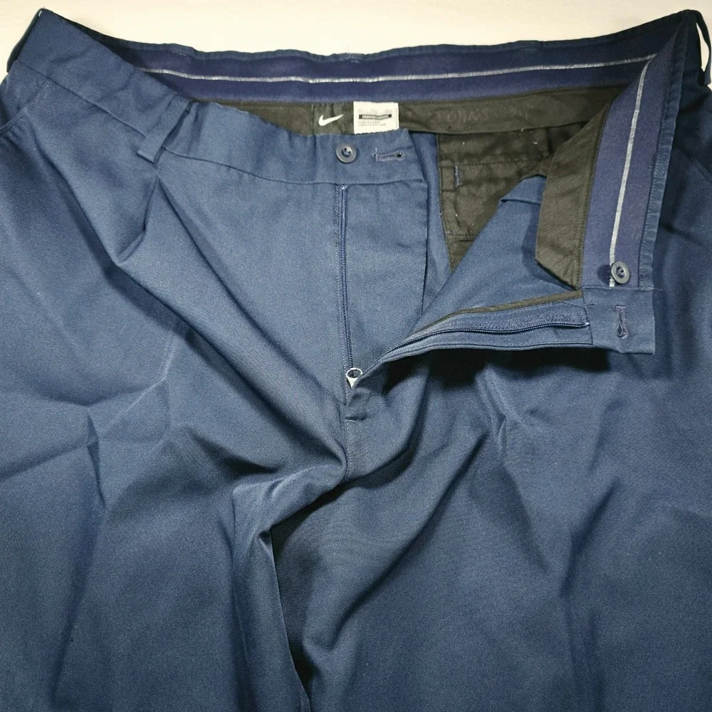 Nike Golf Tour Performance Pleated Pants Navy Blue Mens 42x32 Tech Trousers